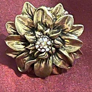 Statement Gold Tone With Rhinestones Ring NWOT
